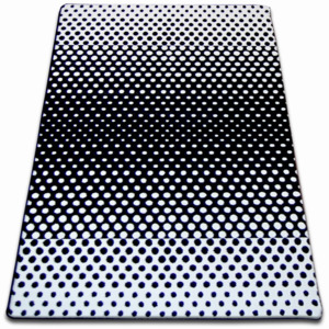 Kusový koberec SKETCH Cross bílo-černý 80x150