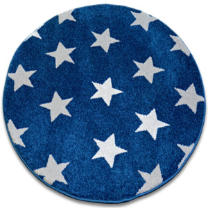 Kulatý koberec SKETCH Peir modro-bílý