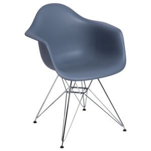 Design2 Židle P018 PP tmavá šedá, chrom nohy HF