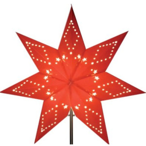 Červená svítící hvězda bez kabelu Best Season Katabo Paper, Ø 43 cm