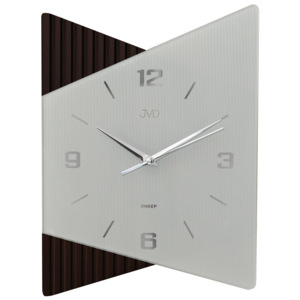 Moderní luxusní netikající skleněné hodiny JVD NS13011.2 s tichým chodem (POSLEDNÍ KS NA PRODEJNĚ V DOMAŽLICÍCH)