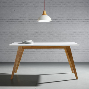 MÖMAX modern living Jídelní stůl Harry bílá, přírodní barvy 90/75/150 cm