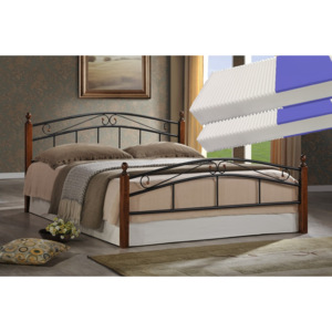 Elegantní manželská postel s matrací v klasickém stylu o rozměrech 180 x 200 cm KN196