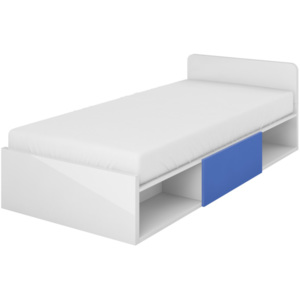 Bílá postel s matrací a úložným prostorem Yeti Y16