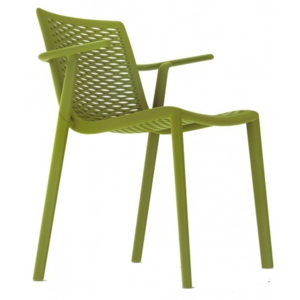 Design2 Židle NETKAT s područkami zelená