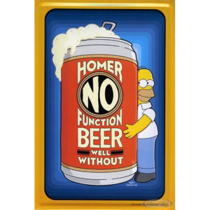 Plechová cedule The Simpsons - Homer No function beer well without Pivo
