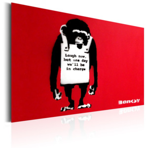 Kovový plakát - Laugh Now by Banksy [Allplate] - 46x31