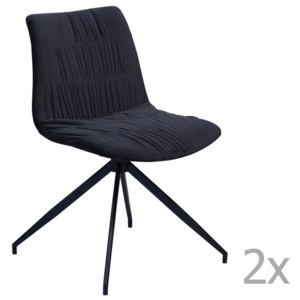 Sada 2 černých jídelních židlí DAN– FORM Dazz Velvet