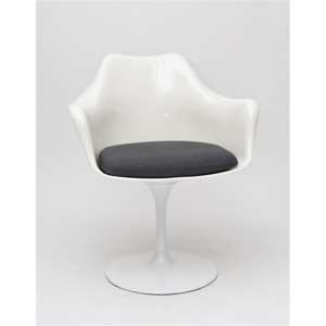Design2 Židle TULAR bílá/šedý polštář