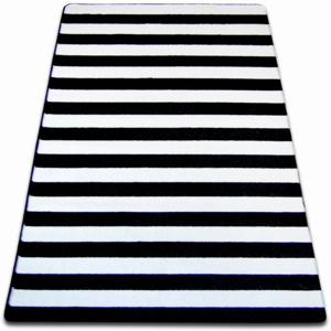 Kusový koberec SKETCH Stripes bílo-černý 80x150