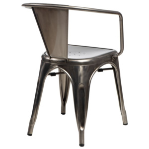 Design2 Židle Paris Arms v barvě kovu inspirovaná Tolix