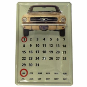Plechová cedule kalendář Mustang