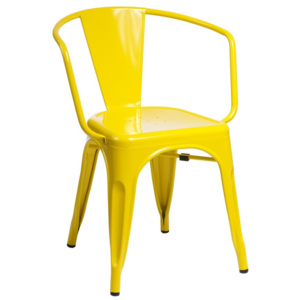 Design2 Židle Paris Arms žlutá inspirované Tolix