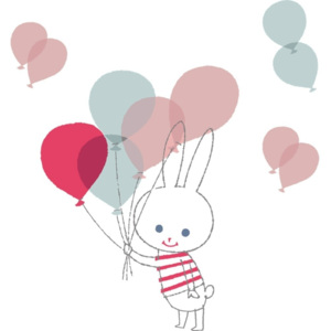 Nástěnné samolepky Art For Kids Balloon Rabbit