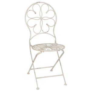 Kovová zahradní židle bílá Flowers 63155132