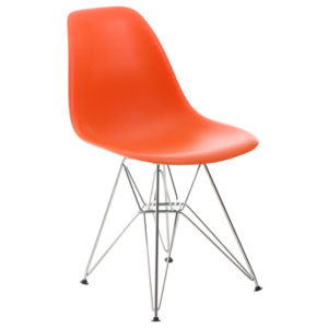 Design2 Židle P016 PP oranžová, chromované nohy