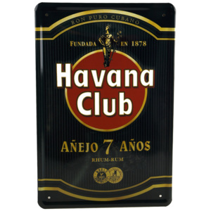 Plechová cedule Havana club - černá PC