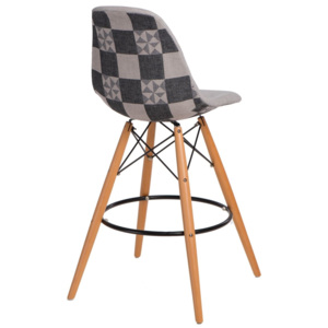 Design2 Barová židle P016V Pattern šedá patchwork