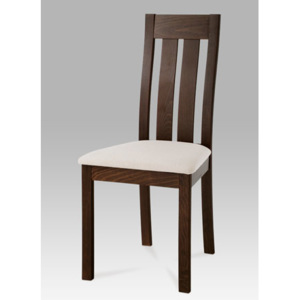 Jídelní židle masiv buk, barva ořech, potah béžový