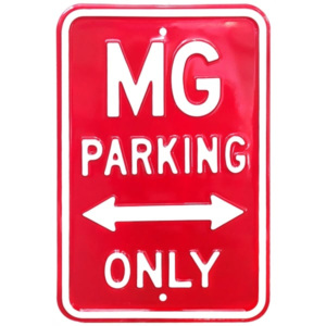 Plechová cedule MG Parking Only