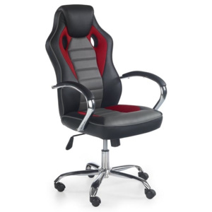 Halmar Kancelářská židle Scroll, černo-červeno-šedá