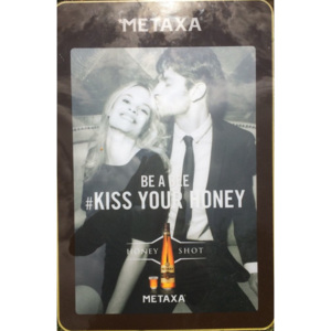 Skleněná svítící cedule reklama Metaxa