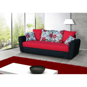 Pohodlná pohovka s úložným prostorem v kombinaci černé a červené barvy F1141