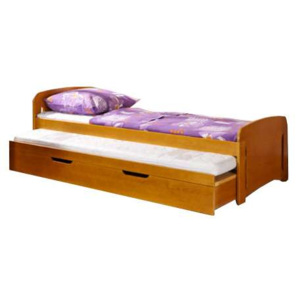Dřevěná dětská postel s přistýlkou a úložným prostorem Wojtek