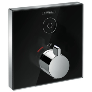 Hansgrohe Shower Select Glass - Termostat pod omítku pro 1 spotřebič, černá/chrom 15737600