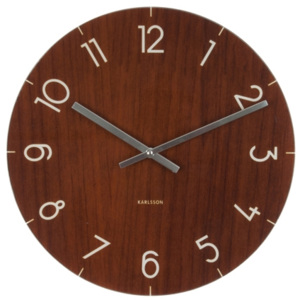 Stolní hodiny Maza, 17 cm, sklo, tmavé dřevo