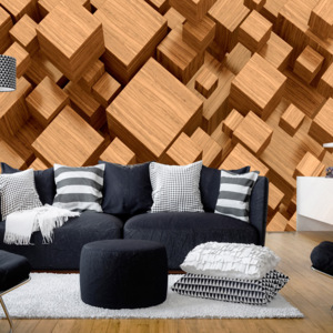 Bimago Fototapeta - Wooden Maze 100x70 cm