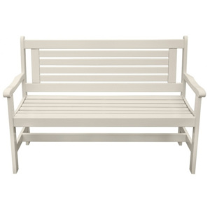 Dřevěné zahradní lavice bílá 129x89x59cm
