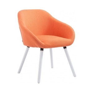 Židle Lensi, látka, podnož bílá (Oranžová) csv:152021656 DMQ