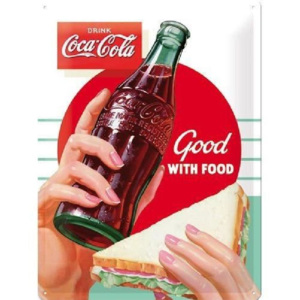 Nostalgic Art Plechová cedule Coca-Cola Good with Food Rozměry: 30x40cm