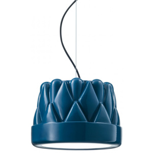 Torremato Babette sospensione media, závěsné svítidlo, 1x57W E27, leskle modrá, prům. 28cm