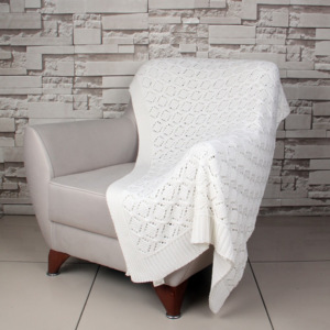 Krémová bavlněná deka Ciana, 130 x 170 cm