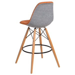 Design2 Barová židle P016V Duo oranžová šedá