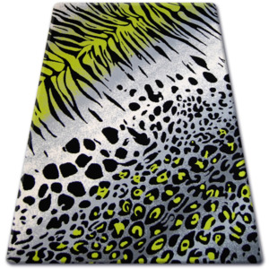 Kusový 3D koberec Flash Animals šedo-zelený 120x170