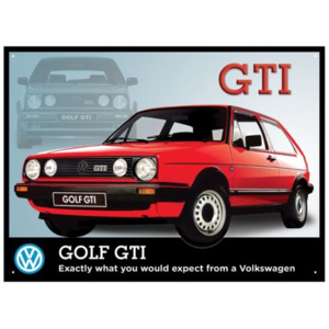 Plechová retro cedule VW Golf GTI