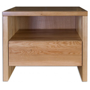 Noční stolek z dubového dřeva s poličkou SN212