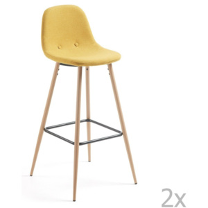 Sada 2 žlutých barových židlí La Forma Nilson