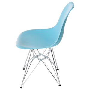 Design2 Židle P016 PP oceán blue, chromované nohy
