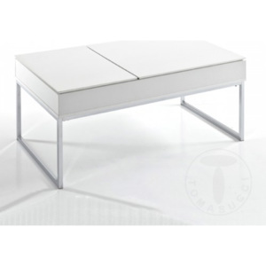 Konferenční stolek CELINDA TOMASUCCI (barva - bílá matná lakovaná, chromová kovová základna)