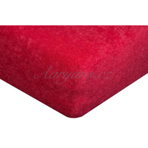 Aaryans Froté prostěradlo červené Rozměry: 90 x 200 cm, Gramáž: 190 g/m2