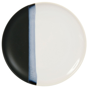 Keramický černobílý talíř Sema Ekume, 27 cm