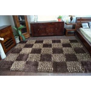 Kusový koberec SHAGGY MYSTERY hnědý 67x120
