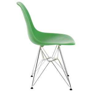 Design2 Židle P016 PP tmavá zelená, chromová nohy
