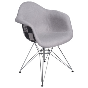 Design2 Židle P018 DAR Vzor šedá/patchwork