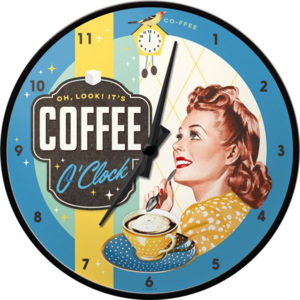 Nostalgic Art Nástěnné hodiny – Coffee O'Clock