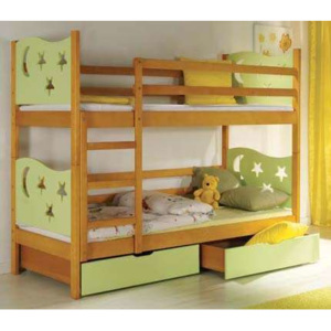 Dřevěná dětská patrová postel s úložným prostorem Jarek